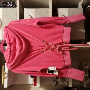 Juicy Couture Pink Corset Hoodie, Small. NWT.